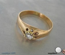 Ring mit Diamant Brillanten Solitär in 585 Gold Gr. 64 antik Sammlerstück