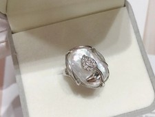 Sehr Gute Qualitäte Natürliche Barock Perle  Ring  in Silber Größe verstellbar 