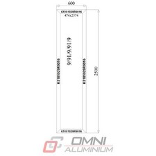 Aluminium Fenster 60 x 250 cm