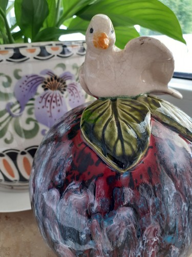 Rosenkugel groß mit vogel - rosenkugel, groß,