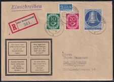 BERLIN GLOCKE LINKS 78 + POSTHORN 128 + 130 PORTOGERECHTE MIF - MICHEL 120 € RAR