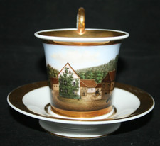 Seltene Biedermeier Ansichtentasse  aus dem Maleratelier Wedemeyer in Göttingen