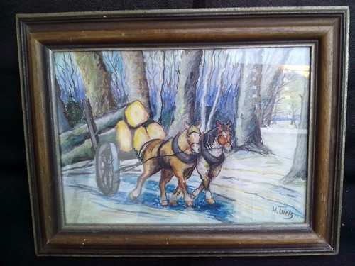 Aquarell gemälde signiert - aquarell,