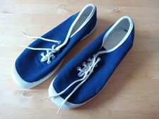 Turnschuhe DDR GERMINA  Retro Stoff blau weiß mit Gummisohle Gr.38 Vintage TOP !