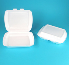 250 Außerhaus Menüboxen Lunchbox Imbiss Klappbox XPS weiß ungeteilt 24x20x8cm