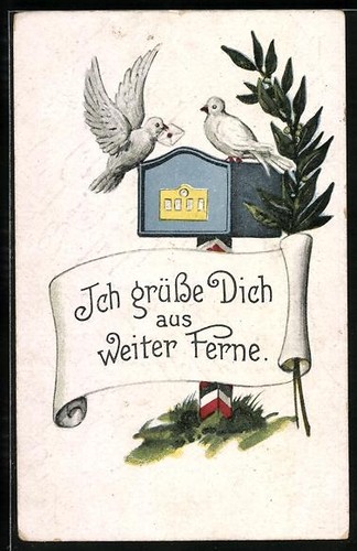 Künstler brieftauben - künstler-ak,