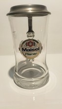 Altes Bierglas mit Zinn Deckel Maisel Pilsner Bayreuth 0,4l