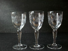 3 alte Dessertwein Gläser Handschliff Blume Höhe 15 cm Aperitif