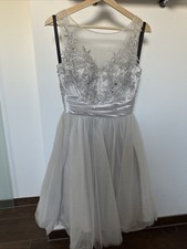 Cocktail Kleid Silber Grau Gr.36 Laona Top Zustand!Steinchen& Strass 🩷