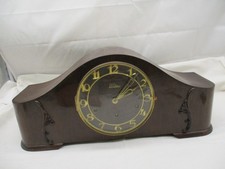 Vintage Lauffer – Holz Tischuhr Kaminuhr – Schlüsselaufzug – mit Gong – Braun