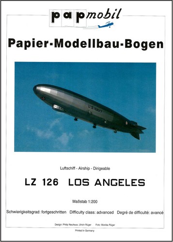 Modellbaubogen luftschiff lz - luftschiff, "lz