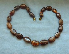 Bernsteinkette ca 49 cm Olive