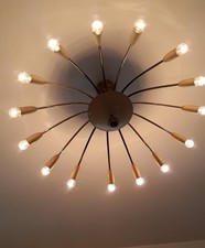 70er Deckenlampe  Sputnik Messing 
