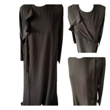 Ferace Fermuarli Abaya Muslima Kleid Mantel Tesettür Hijab Schwarz Gr. 40 