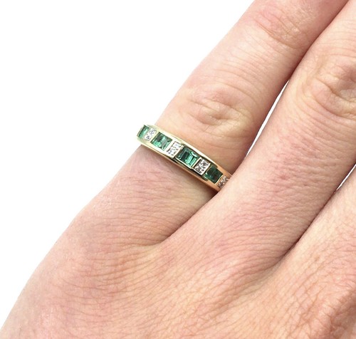 14kt gelbgold ring smaragd - gelbgold,