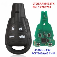 NEU SCHLÜSSEL FERNBEDIENUNG FÜR SAAB 9-3 93 2003-11 433Mhz ID46 PCF7946 12783781