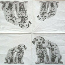 3 lose Servietten ~  Dalmatiner Hund Welpe Puppy gefleckt
