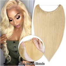 Nahtlos DICK 100% Remy Echthaar Stirnband Wire Flip In Haarteil Extensions Blond