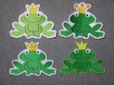 Frosch Froschkönig Applikation Handmade Aufnäher Patch grün