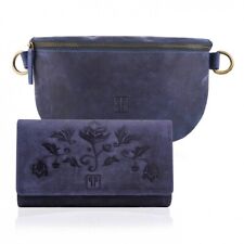 Damenbrieftasche T-05-DB + Gürteltasche T-36-DB Set ZUP-56-DB