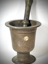 Bronze Mörser mit Pistill Bronze schwer ca. 4,4 kg   bronce motar + pestle heavy