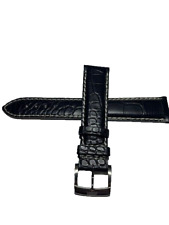 Leder Armband Joop Bandanstoß 20 mm Schwarz Kroko Optik weiße Naht 20012005SWN