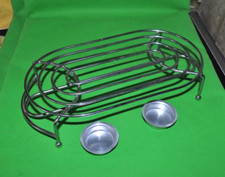 1 Stück Warmhalteplatten, Stövchen, je 2 Teelichthalter, verchromtes Metall,