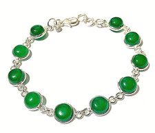 TURMALIN GRÜN EDELSTEIN HANDGEFERTIGT 925 Sterlingsilber Schmuck Armband