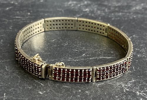 Silber granat armband - silber,