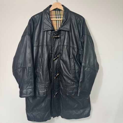 Burberry leder dufflecoat - leder,