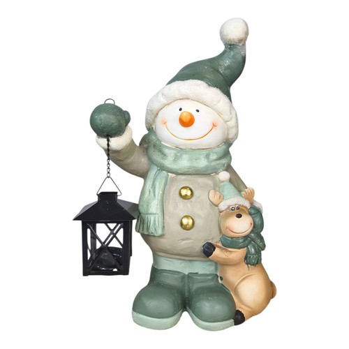 Schneemann mit laterne und - schneemann,