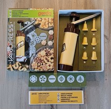 GERDA Gebäck- & Vario-Presse, Biskuit-Keks-Presse, Orange-Weiß 60/70er OVP (4)