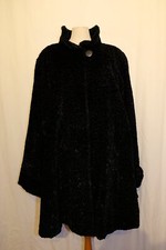 LUCA PAGANINI elegante Fake Fur Persianer Kurzmantel Jacke schwarz M NEU