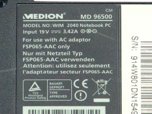 Gehäuse unten medion md96500 - gehäuse,
