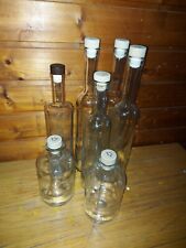 7x  Glasflasche, Schnapsflasche, 500 ml - leere Flasche mit Korkenverschluss