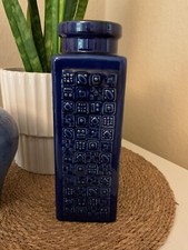 CARSTENS Vintage Keramik Vase Manila 12/24 Höhe 24 cm blau Relief Muster