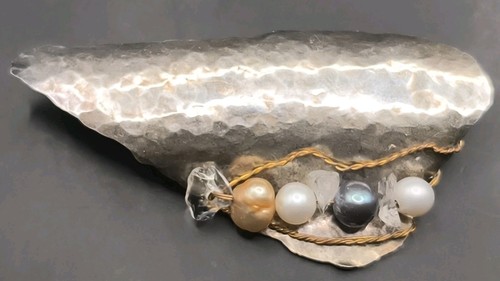 Vintage silber brosche mit - silber,