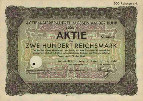 Actien bierbrauerei 1930 - bierbrauerei, essen