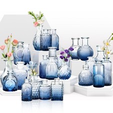 24 Stück Glas Vasen Blumenvase Set Mini Gestecke Deko Kleine Glasvase Dekovasen
