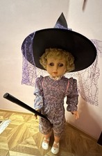Halloween Grusel Deko Vintage Puppe Hannelore von BeHa als Hexe 80 cm