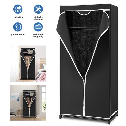 Stoff kleiderschrank schwarz - kleiderschrank,