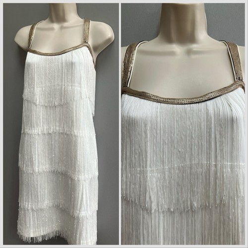 Weißes kleid fransen - kleid,