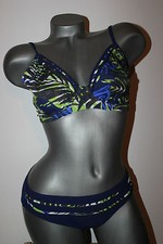 Triumph Bügel Bikini "Sorrento TW " Gr. 38 B blau mit grünem Design schöne Farbe