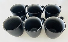 6x Tasse / schwarz / Kaffeetasse / Feinsteinzeug / glasiert / grau / matt