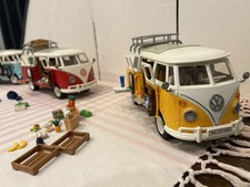 Playmobil VW T1 3er Set – Surfbus Limited + Camping + EDEKA Edition – Vitrine 