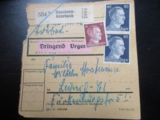 #1939 Paketkarte aus BENSHEIM-AUERBACH nach Leipzig