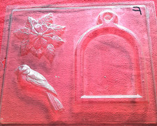 Gips Gieß Bild Silikonform Vogel Schaukel Blatt Geschenk Vorlage Bastler Vintage