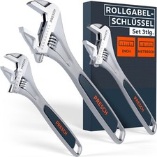 Presch Rollgabelschlüssel Set - 200mm, 250mm & 300mm - Lasergravierte Skalen
