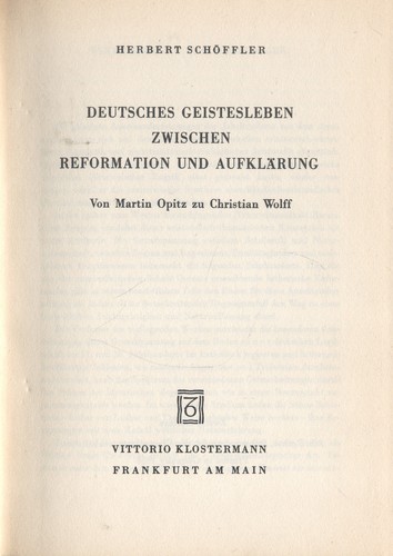 Schöffler geistesleben - dt.,