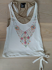 Top Shirt ärmellos Damen Lagenlook weiß Criminal Größe M (38)